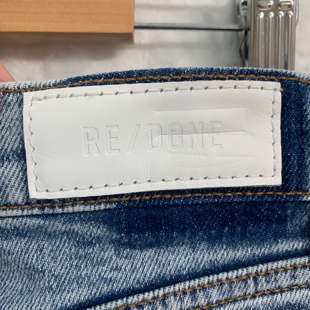 RE/DONE 70's High Rise Skinny Boot Released Hem Jeans in Opal Indigo Sz 32 - Picture 9 of 15